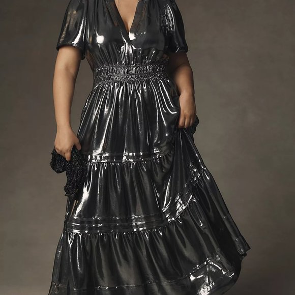 Anthropologie Dresses Anthropologie Somerset Maxi Dress Silver